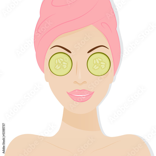 Spa. Care skin of face beautiful woman.