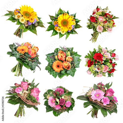 Blumensträuße, bouquets of flowers