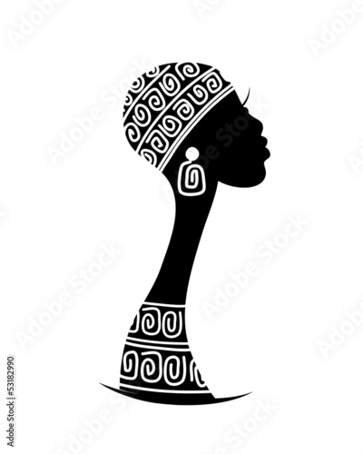 Female head silhouette for your design