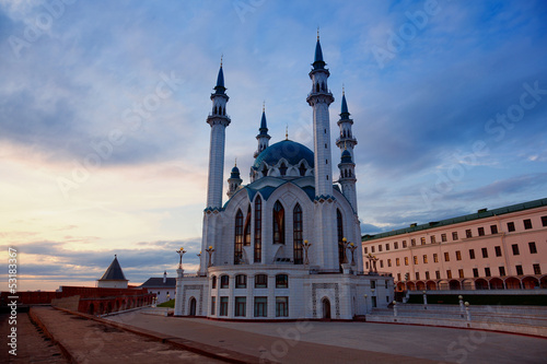  Qol Sharif mosque in Kazan, Russia in the evening