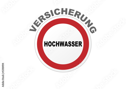 Hochwasser Versicherung Schild