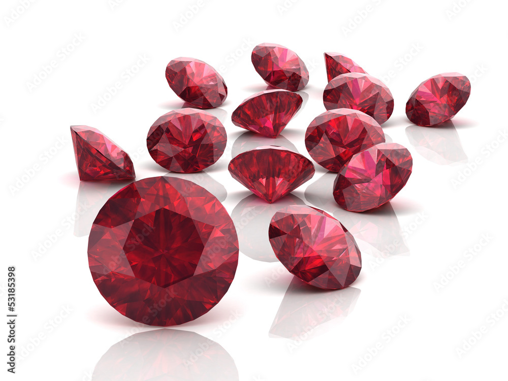 Foto Ruby or Rodolite gemstone (high resolution 3D image)
