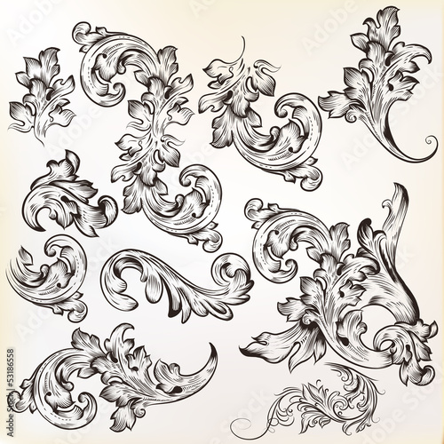 Calligraphic vintage vector  design elements and page decoration