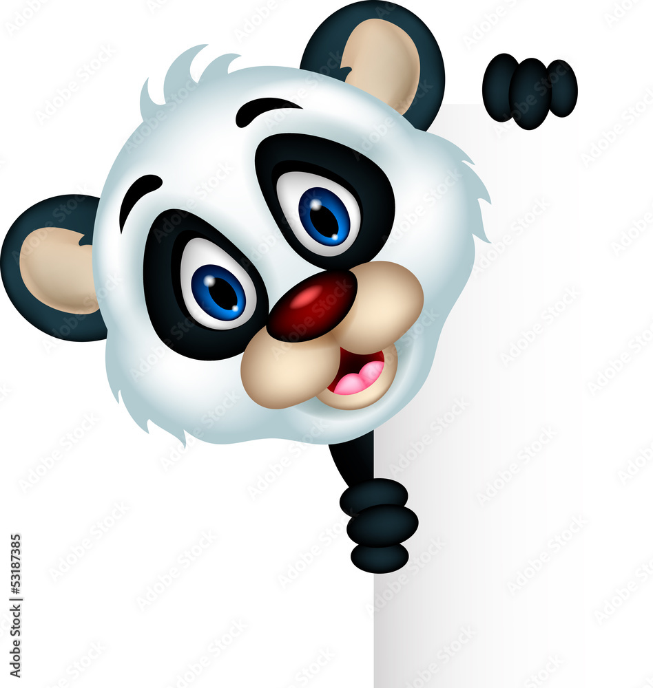 Fototapeta premium cute panda cartoon posing