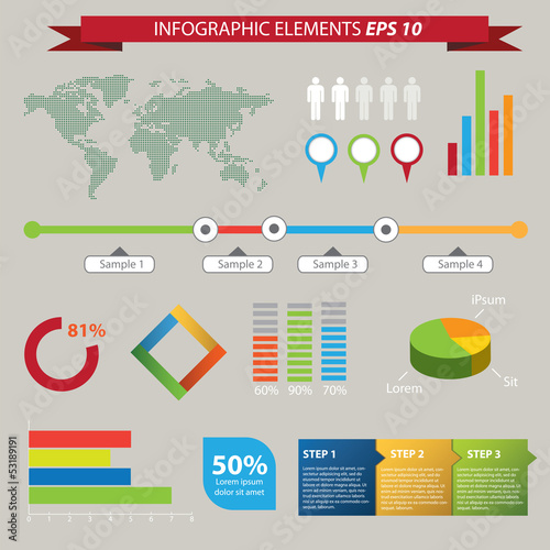 Set elements of infographics