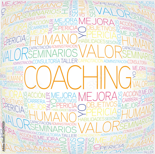 Coaching concept related spanish words in tag cloud