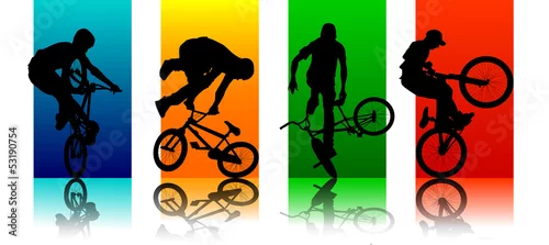 Obraz Zestaw postaci na BMX