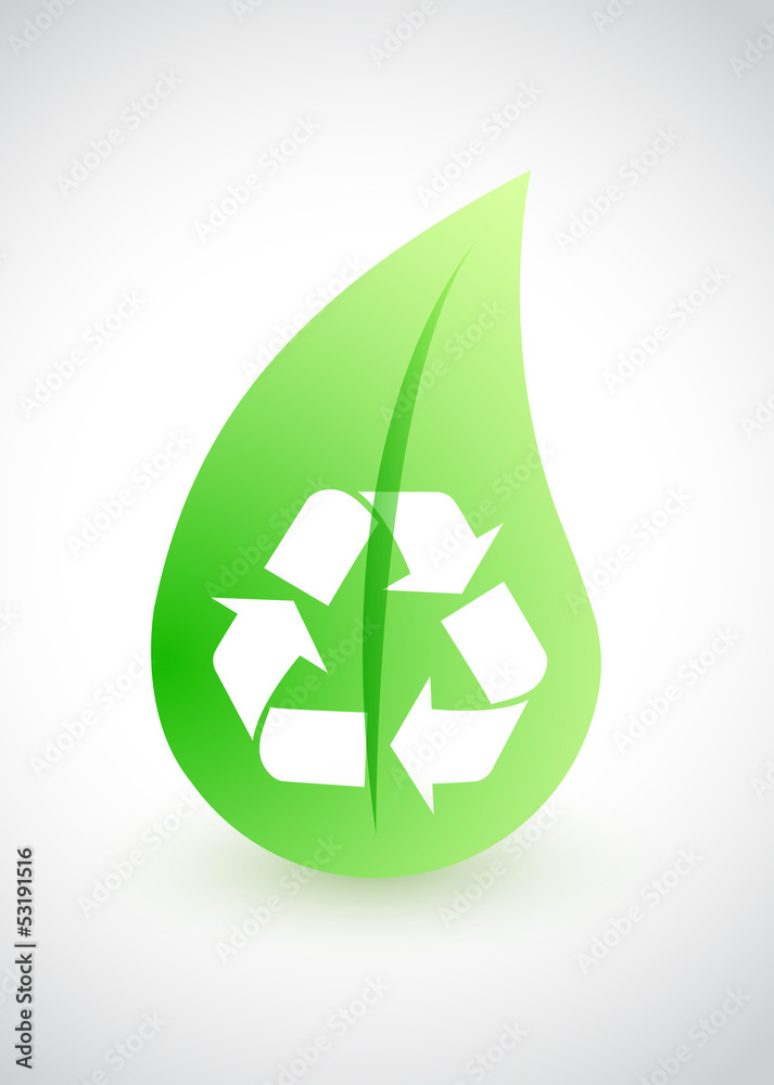 Recycling - environmental conception with leaf Recycling - environmental conception with leaf