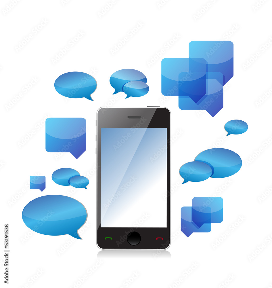 a cellphone chat concept illustration design a cellphone chat concept illustration design