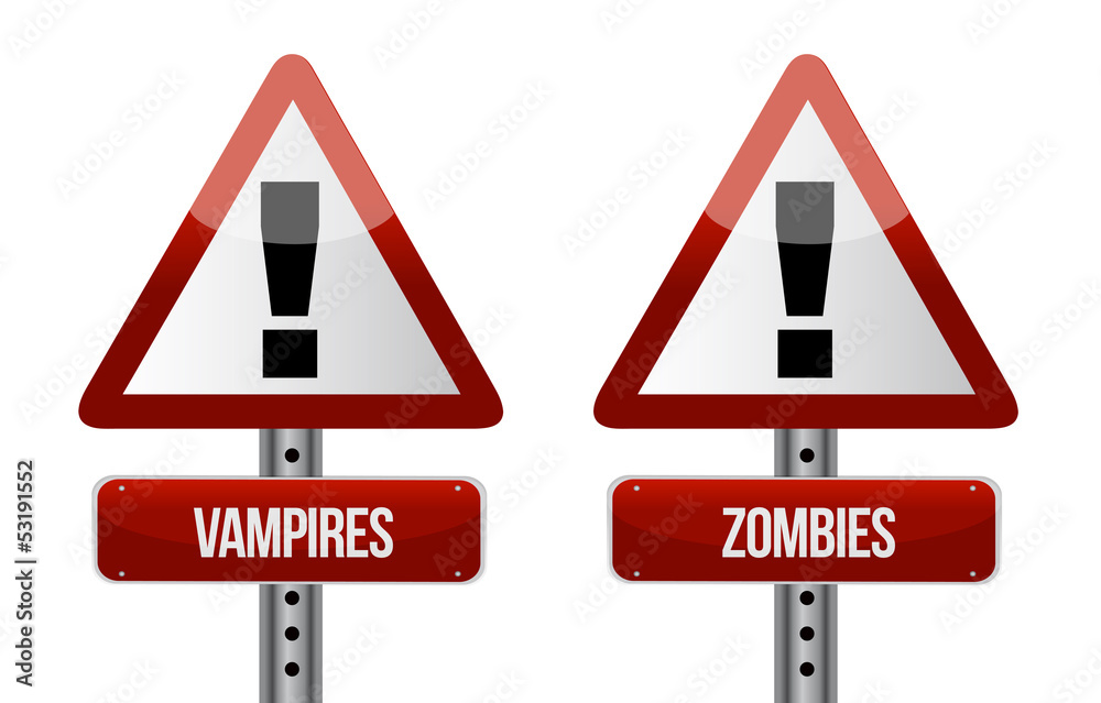 Beware of Vampires and Zombies illustration Beware of Vampires and Zombies illustration