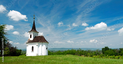 Konstfotografi Little chapel in Balatonlelle at Lake Balaton, Hungary
