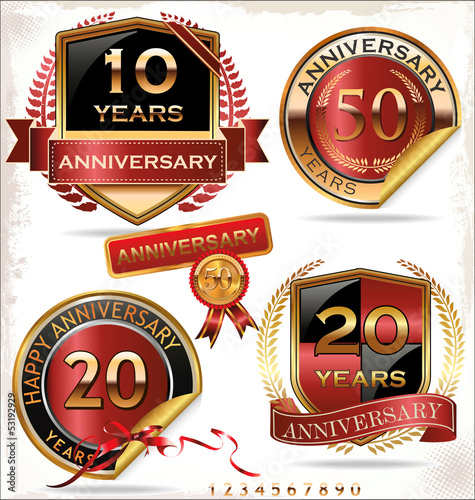 Anniversary retro labels