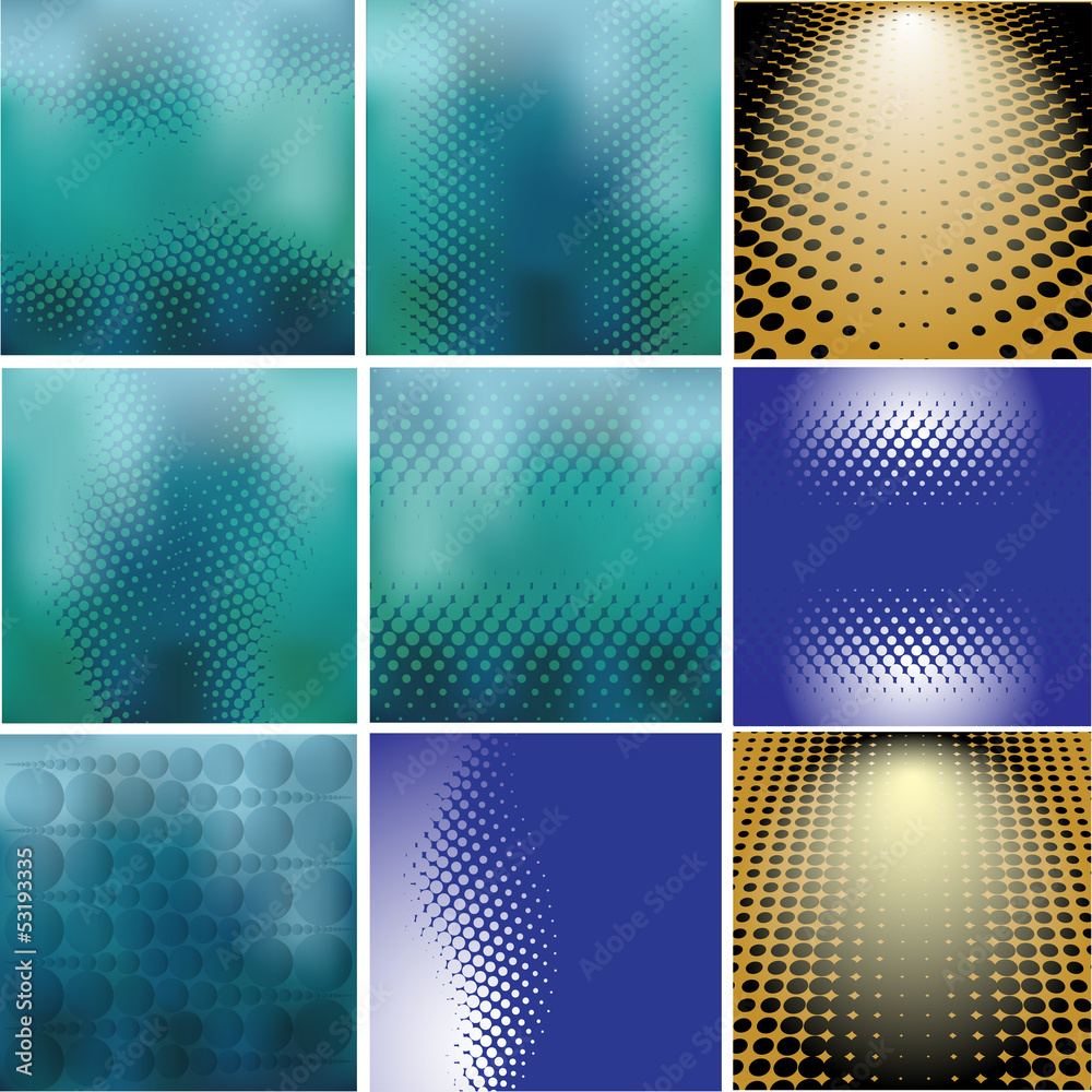 set of halftones background. vector illustration. set of halftones background. vector illustration.