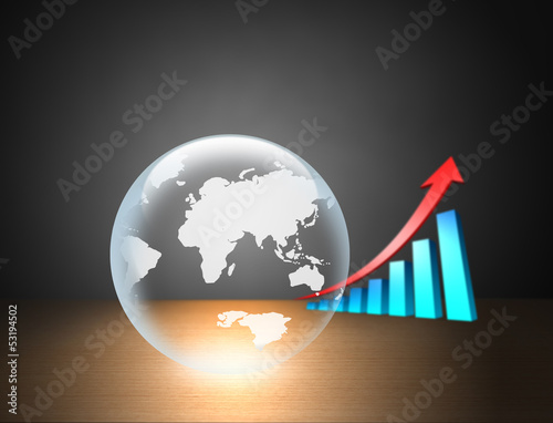 Crystal ball with a bar chart