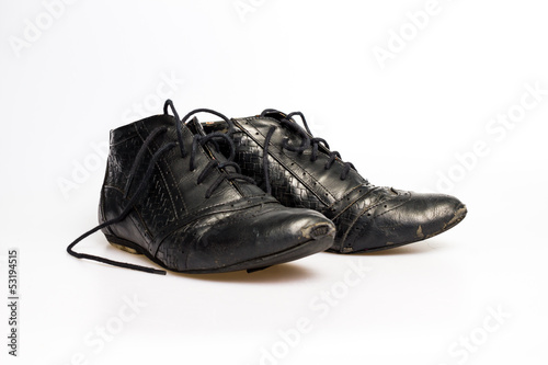 Black leather women's shoes
