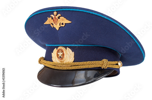 Russian military officer cap (Air Force) isolated on white