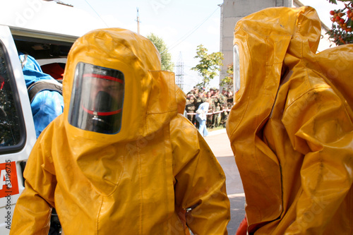 man in  chemical suit photo