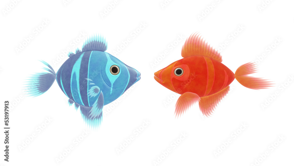Fototapeta premium red and blue fish