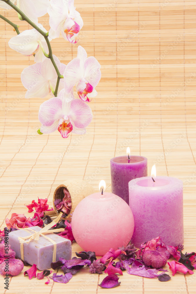 Potpourri with Candles and Orchid