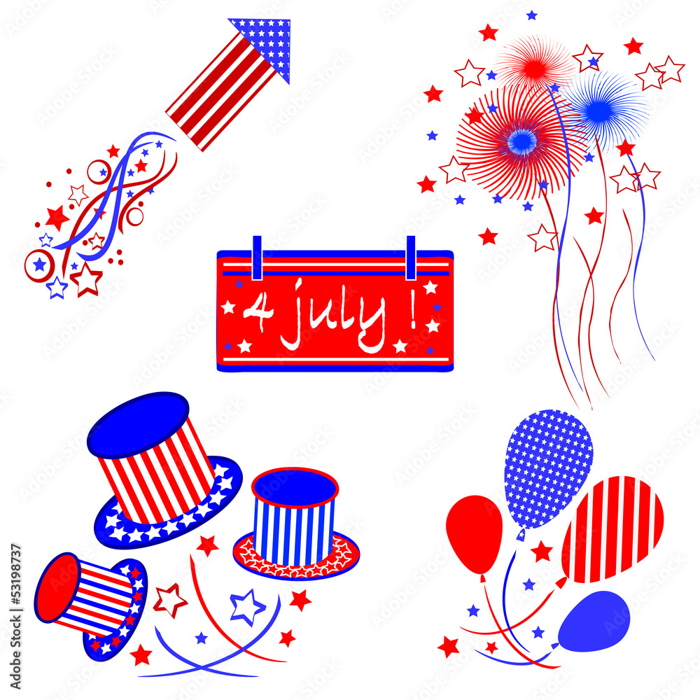 Obraz premium Independence day ,set