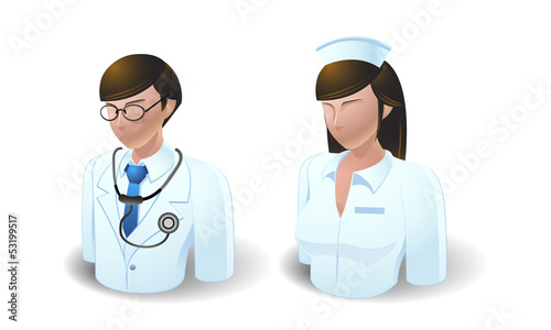 people icons : doctor and nurse