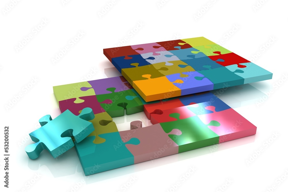 Many-colored puzzle pattern (removable pieces) Many-colored puzzle pattern (removable pieces)