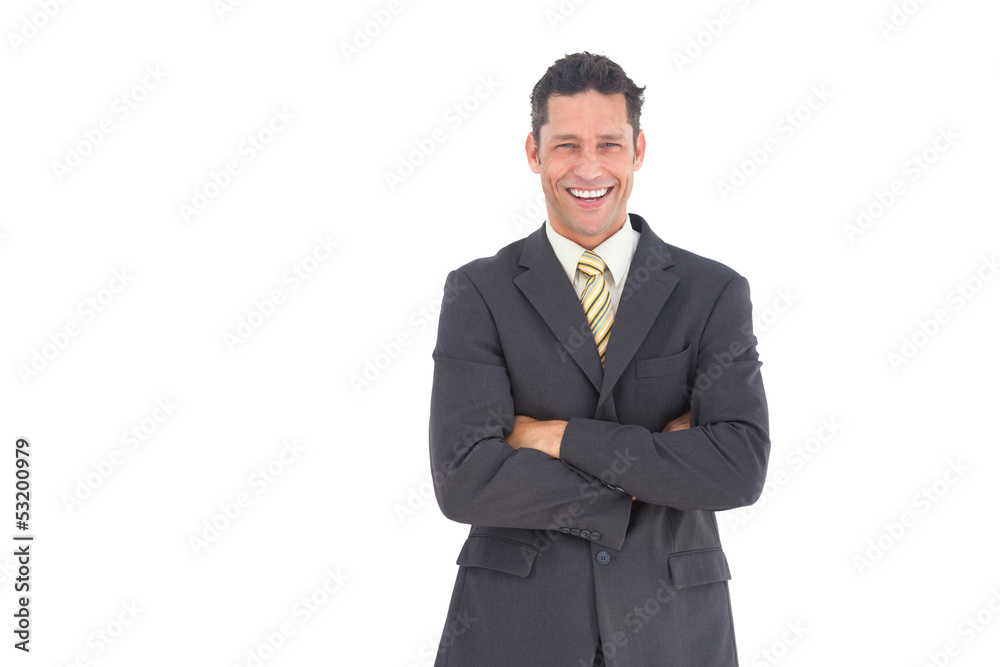 Laughing businessman with crossed arms Laughing businessman with crossed arms