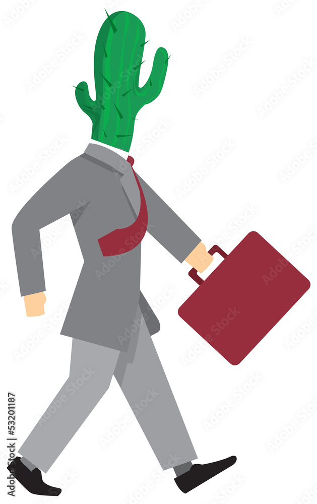 Greedy businessman walking alone Greedy businessman walking alone