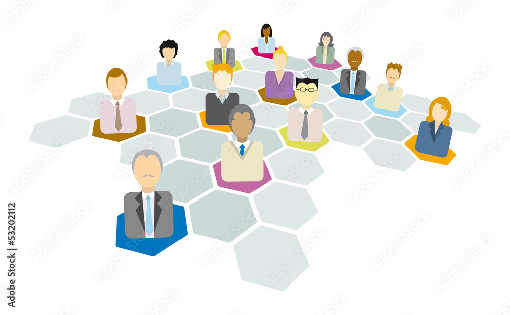 Business network of man and women Business network of man and women