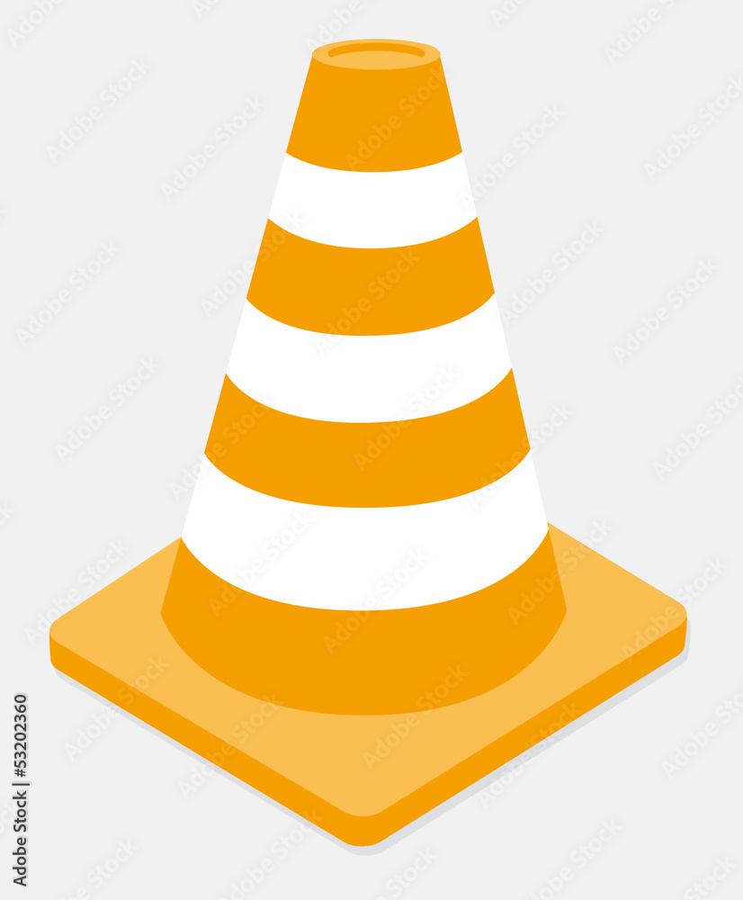 Orange and white striped traffic cone