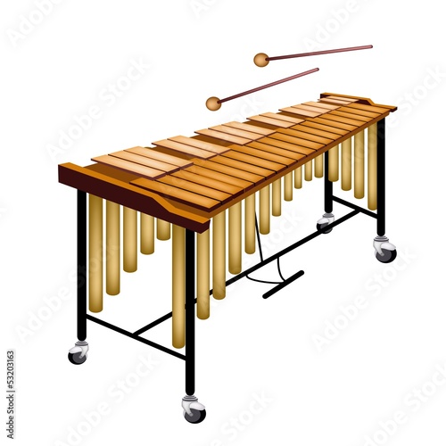A Musical Vibraphone Isolated on White Background