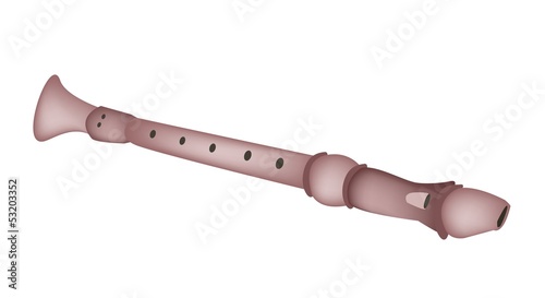 A Musical Recorder with A White Banner