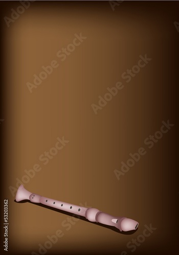 A Musical Recorder on Dark Brown Background
