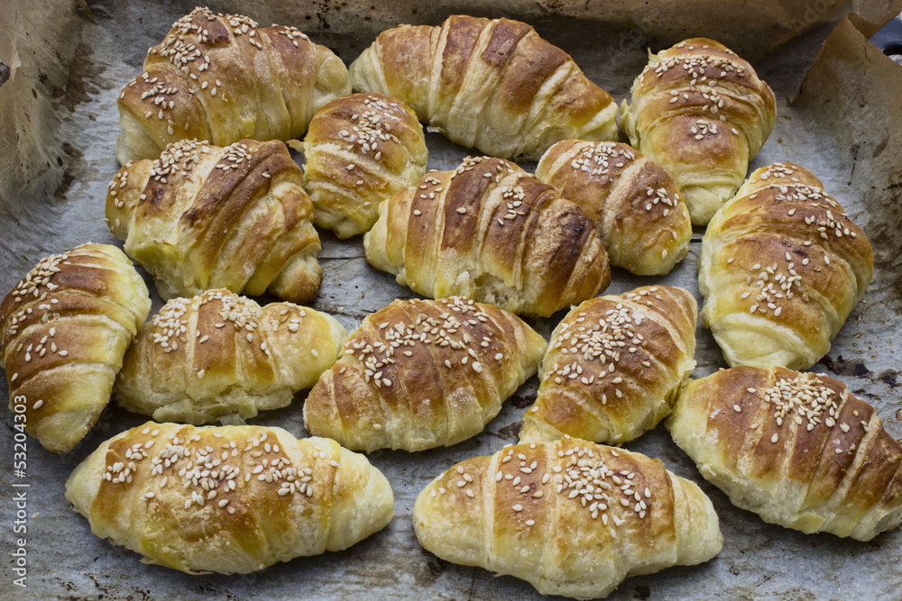 croissant rolls with sesame