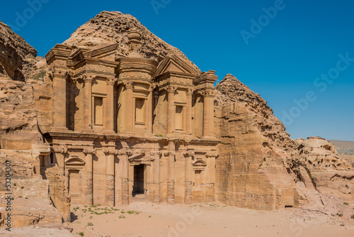 The Monastery  Al Deir  in nabatean city of  petra jordan