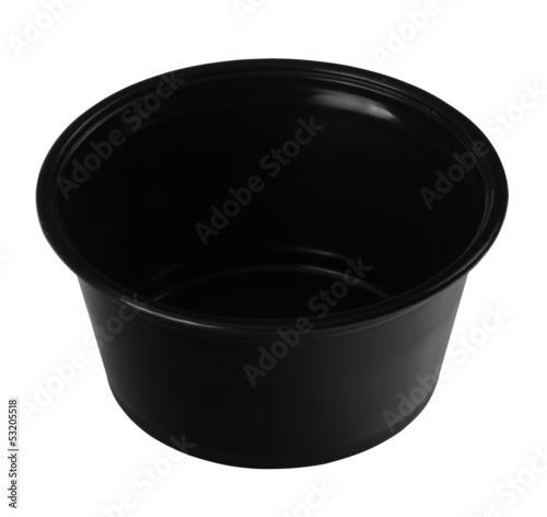 black plastic cup for the sauce