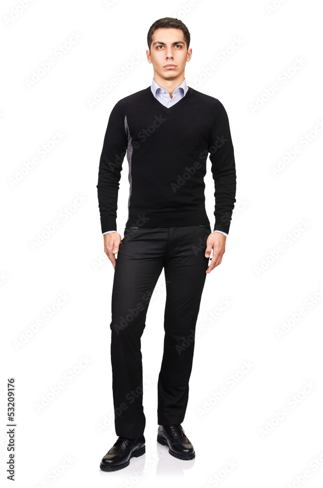 Man in fashion look isolated on white Man in fashion look isolated on white