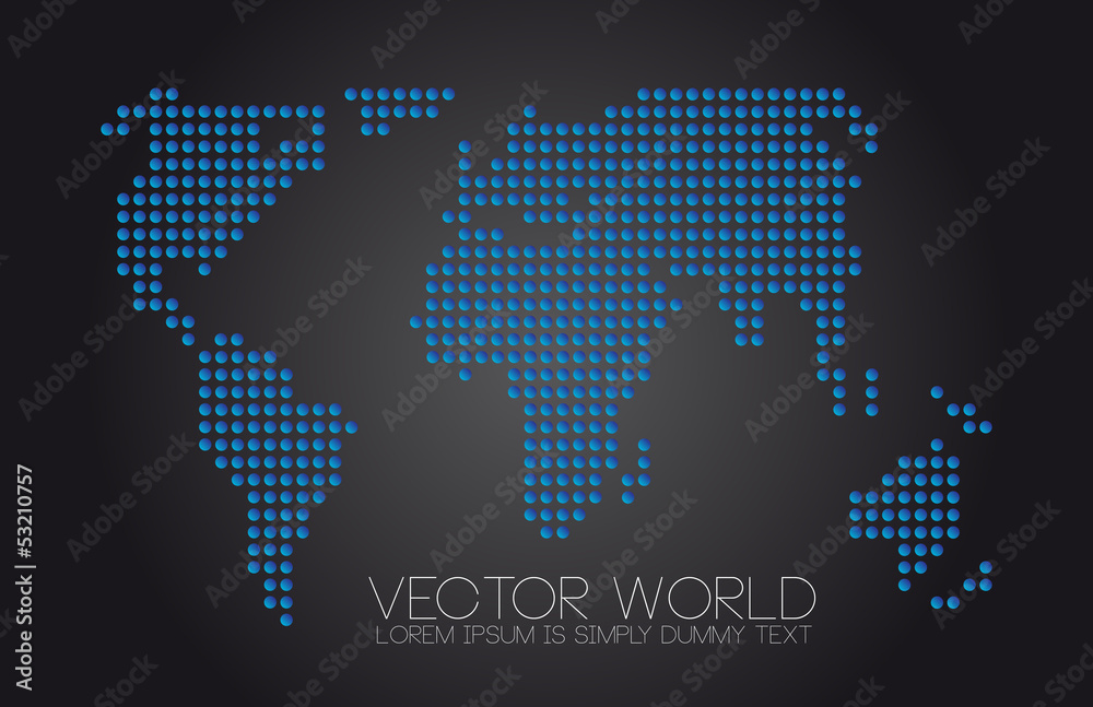 Vector dotted world map