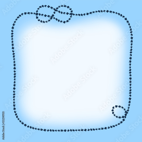 Navy blue rope frame backgr...
