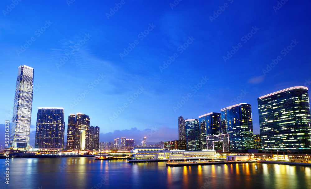 Naklejka premium Kowloon downtown in Hong Kong