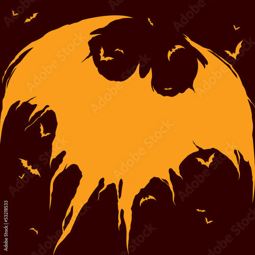 Bats silhouette - Halloween background