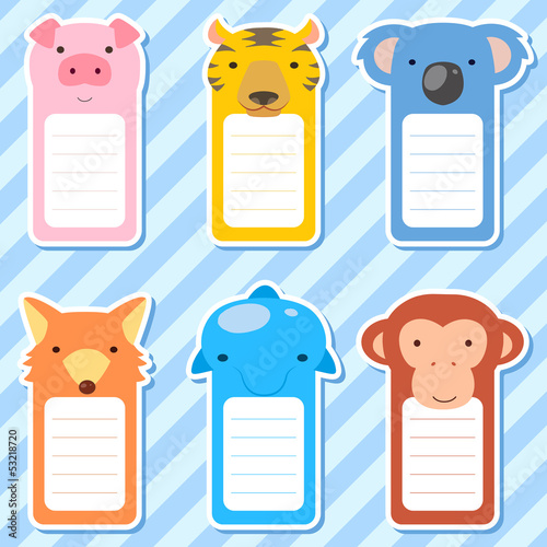 cute animals set of scrapbook elements