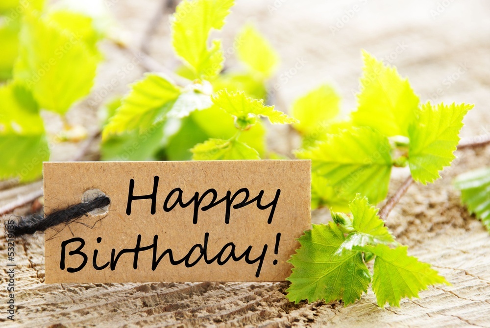 Naklejka premium label with happy birthday