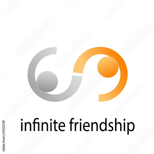 Vector logo infinite friendship