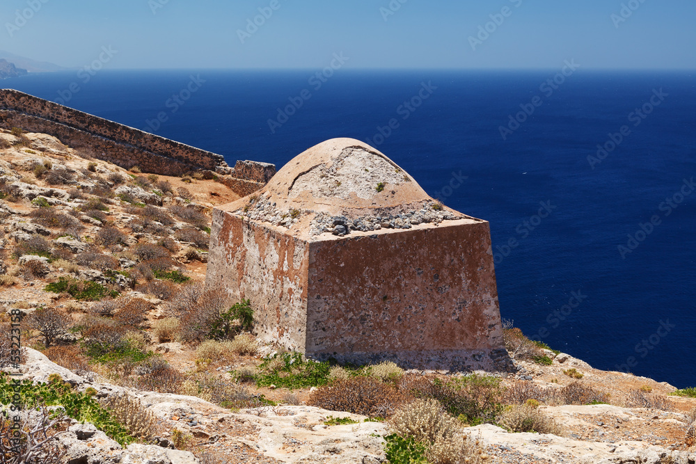 Gramvousa island fortress building, Crete, Greece Gramvousa island fortress building, Crete, Greece