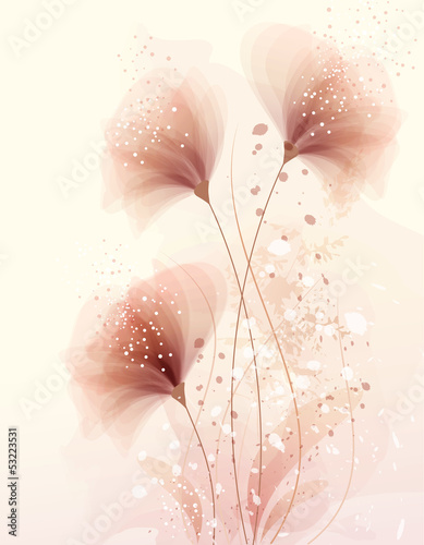 vector background with pastel flowers