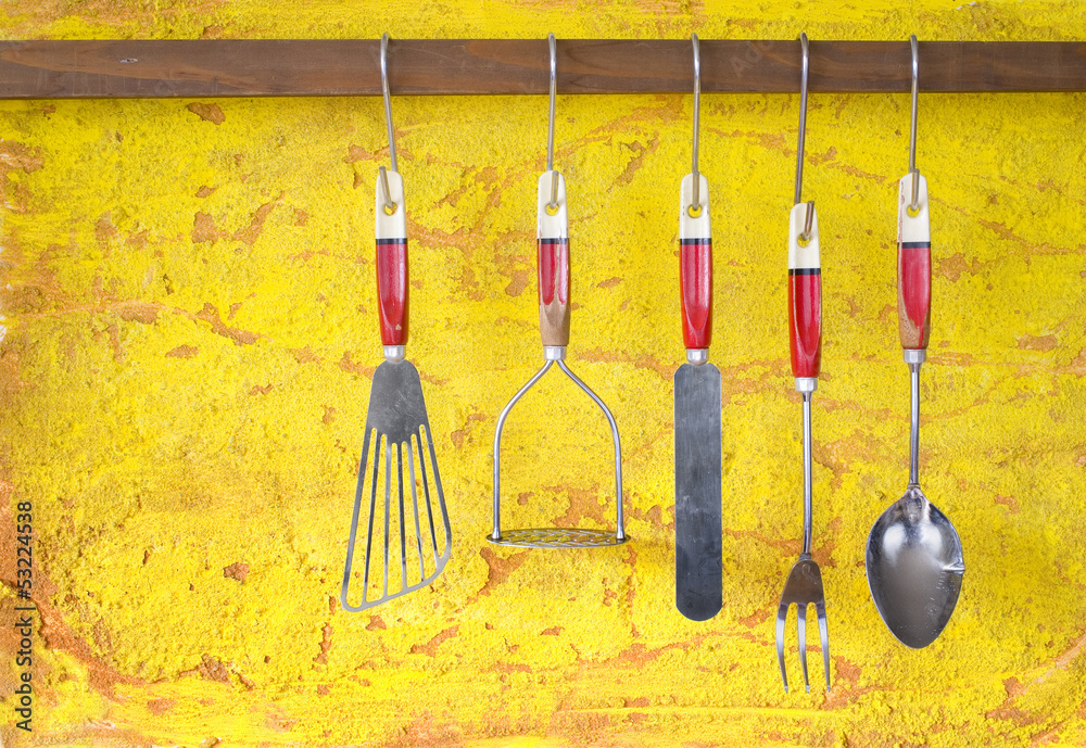 Naklejka premium vintage kitchen utensils