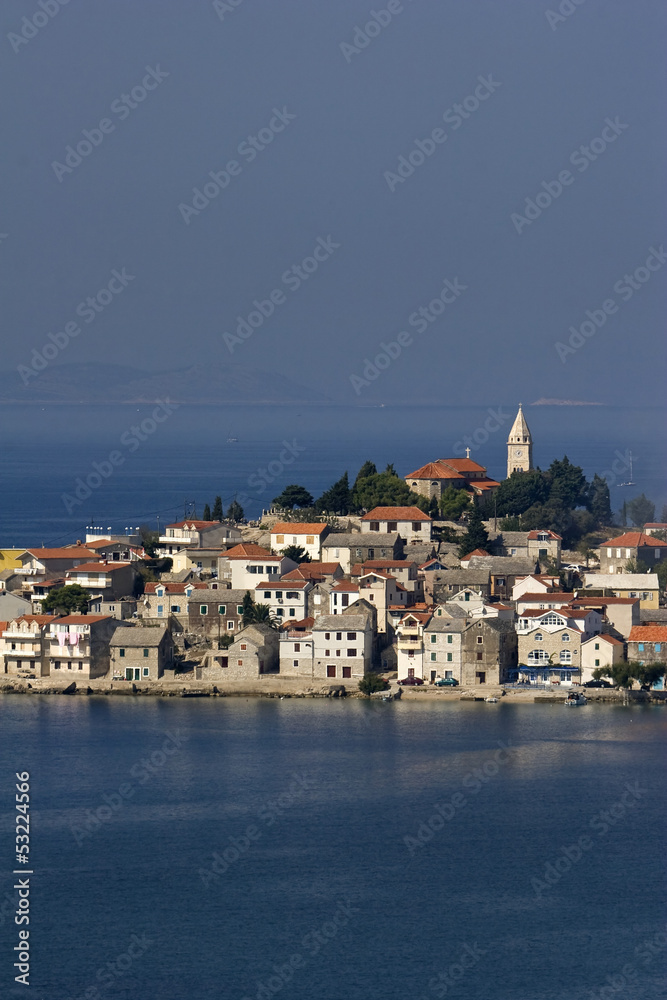 Village Primosten on the little peninsula in Croatia Village Primosten on the little peninsula in Croatia