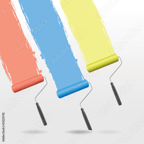 a set of three paint rollers background