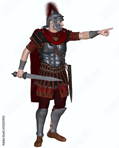 Obraz na plátně Roman Centurion Ordering an Attack